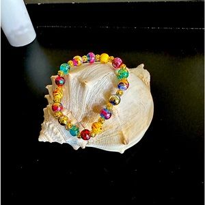 Multi-Colored Glass Bead Bracelet